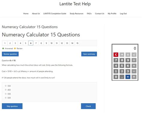 is the lantite test hard|lantite test calculator.